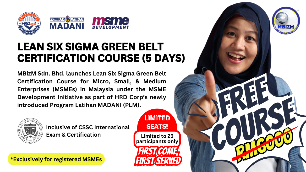 HRD Corp free LEAN SIX SIGMA GREEN BELT CERTIFICATION COURSE